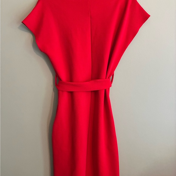 Red Sheath Midi Dress with Dolman Sleeves - Picture 5 of 7